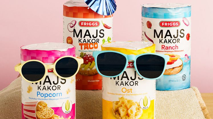 Friggs maissi- ja riisikakut kesäretkille ja välipalaksi 
