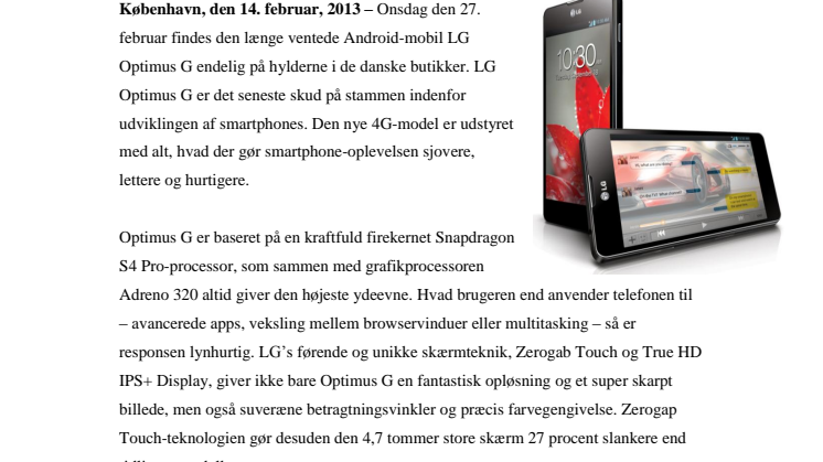 LG’s SUPERTELEFON OPTIMUS G 
