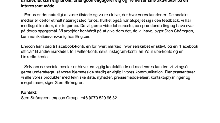 Engcon har rundet mere end 100.000 følgere på sociale medier