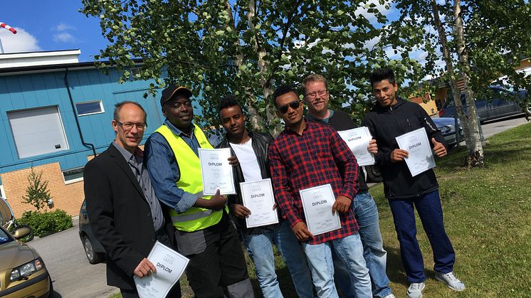 Fr vänster: Krister Hansen, Michel Ntoto, Okubay Hailemariam , Shishay Gebre , Jonas Larsson, Mohammad Muharami