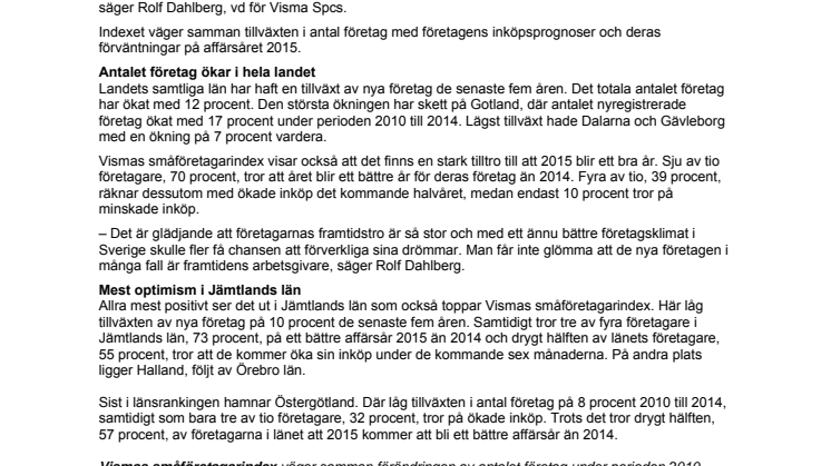 Sveriges småföretagare ser ljust på framtiden