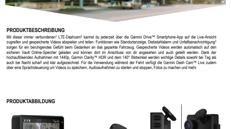 Garmin Datenblatt DE DASH CAM LIVE