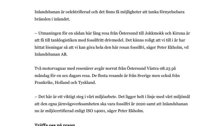 Fossilfri paketresa till Jokkmokk