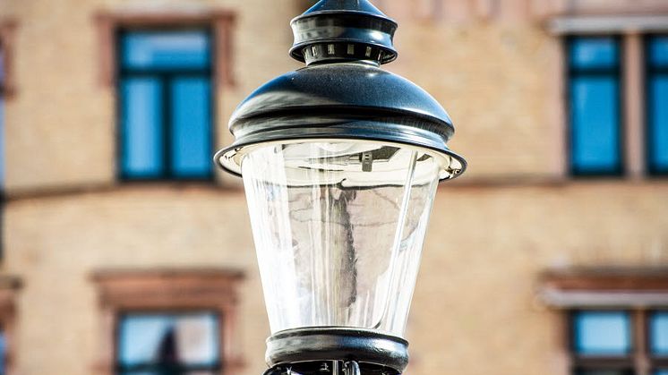 Gatlampa i gammal stil från Lund