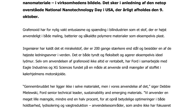 Ford får nobelprisvindende mirakelstof under kølerhjelmen