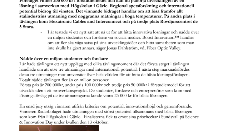 Årets Boostvinnare är Gävleföretaget Radarbolaget