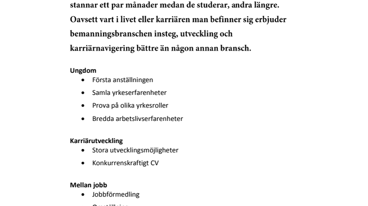 Branschen för livets alla skeden