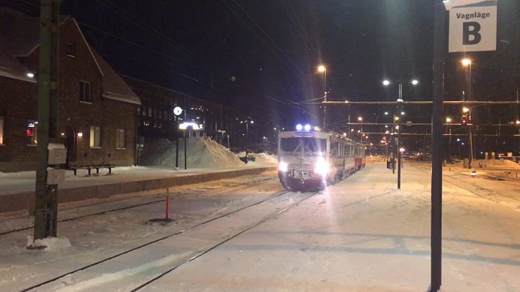 Snötåget ankommer till Östersund