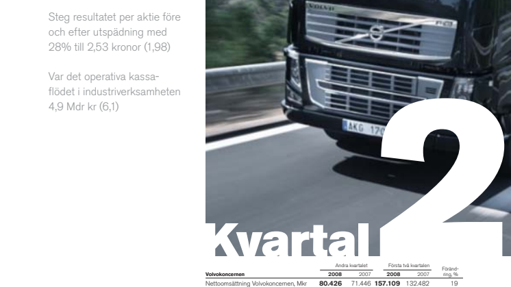Volvokoncernen: Det första halvåret 2008
