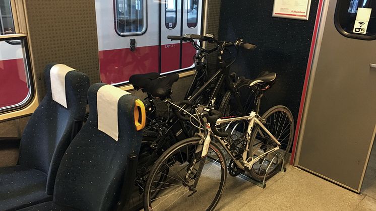Nya cykelställ på Inlandsbanans tåg