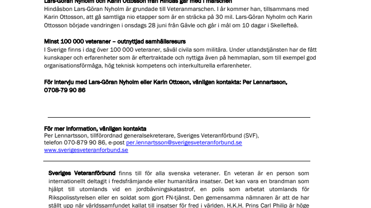 ​Hindåsbor går med i Veteranmarschen