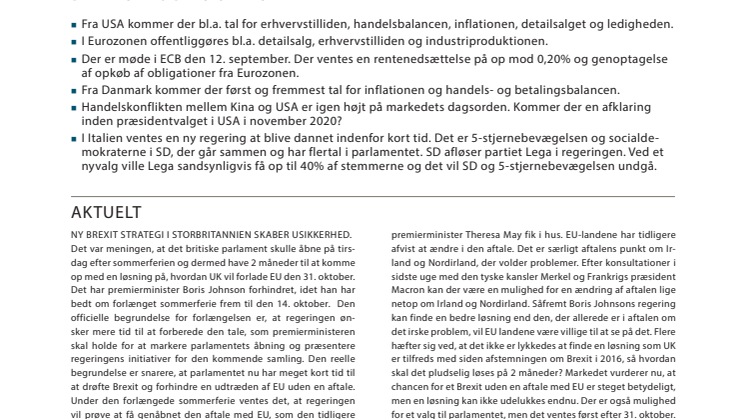 Markedsinformation 2. september 2019