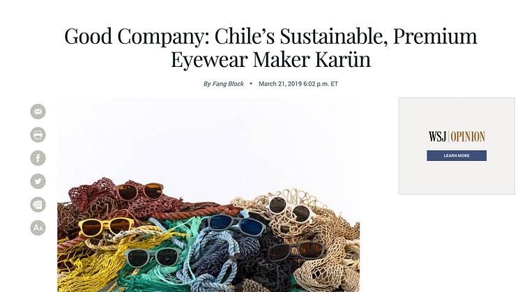 Karün, the Chilean eyewear maker, has featured in top weekly US finance magazine Barrons