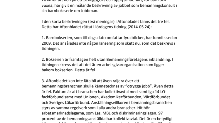 Så ligger det till Aftonbladet – om bokserien Jobbman
