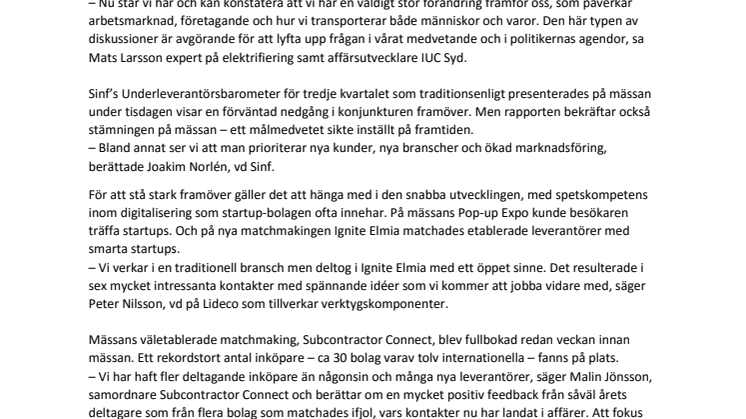 Industrin i förändring. Riktning framåt.
