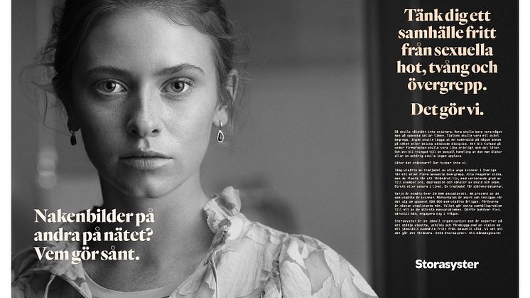 Storasyster lanserar kampanj med visionen om ett jämställt samhälle fritt från sexuellt våld