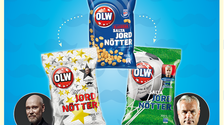 Klassiska jordnötter från OLW i tillfällig kostym stödjer kampen mot prostatacancer  