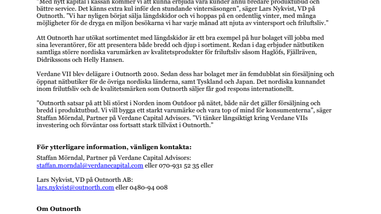 Full fart framåt i Outnorth med miljoner från Verdane VII