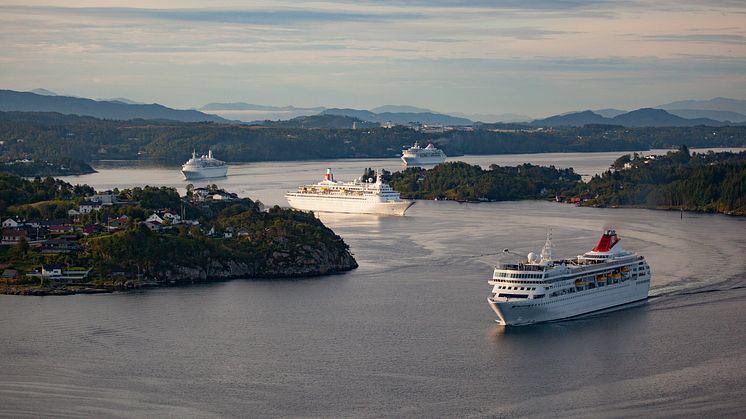 I saw four Fred.s come sailing in! Fred. Olsen Cruise Lines celebrates historic fleet gathering in Bergen on 28th July 2015