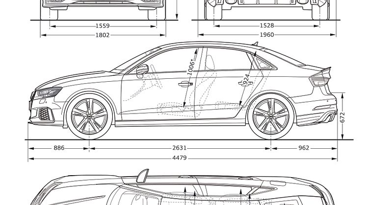 Audi RS 3 Limousine - dimensioner
