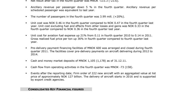 Norwegian Q4 11 Report
