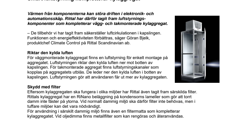 Smart luftstyrning kompletterar kylaggregat