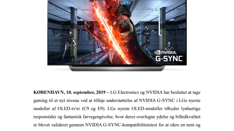 LG er først ude med understøttelse til NVIDIA G-Sync på OLED-TV