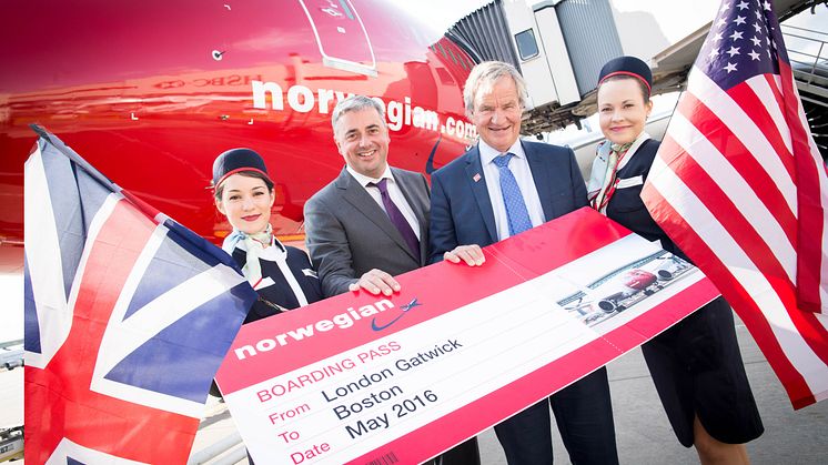 Norwegian celebrates anniversary of low-cost flights to America and announces new route to Boston 