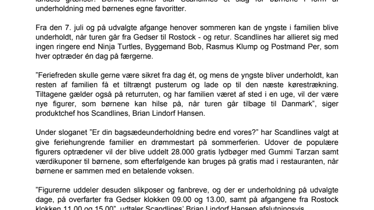 Kendte børnefigurer til søs med Scandlines
