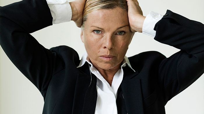 Görel Crona i föreställningen "Selmas samlade vrede". Foto Ines Sebalj.