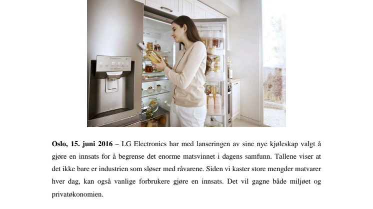 LG UTFORDRER NORDMENN TIL Å KASTE MINDRE MAT
