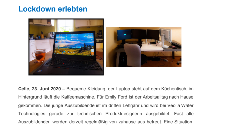Neues Arbeiten: Wie Azubis bei Veolia Water Technologies den Lockdown erlebten