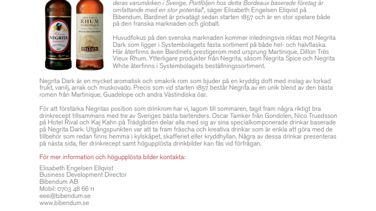 Drinktips med Negrita Dark