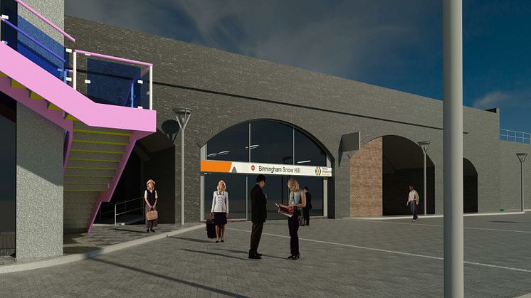 CGI of the new eastern entrance at Snow Hill Station offering passengers a direct link between tram and train services