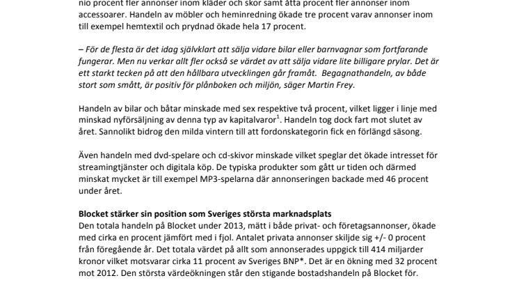 Begagnatåret 2013: småprylar tar allt större plats