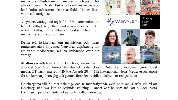 Sammanfattning - Budget 2015 för Göteborg Stad