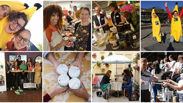 Engagemanget i Sverige var stort hos Fairtrades medlemsorganisationer, kommuner, arbetsplatser, skolor, hotell och restauranger som alla visat sitt engagemang för rättvisa globala arbets- och handelsvillkor. Foto: Fairtrade Sverige. 