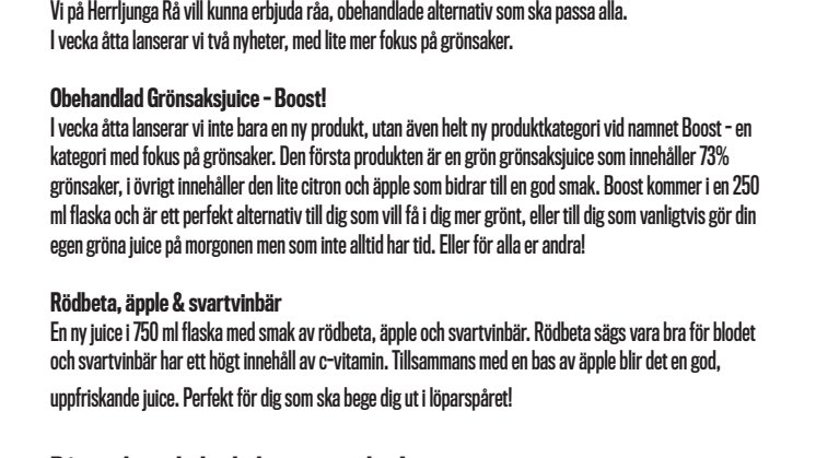 Fokus På Grönsaker – Två Nyheter Från Herrljunga Rå! 