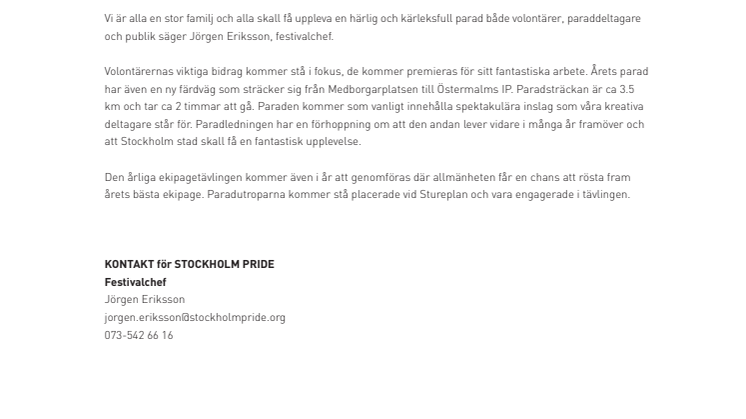 ÅRETS FANTASTISKA PARAD STOCKHOLM PRIDE