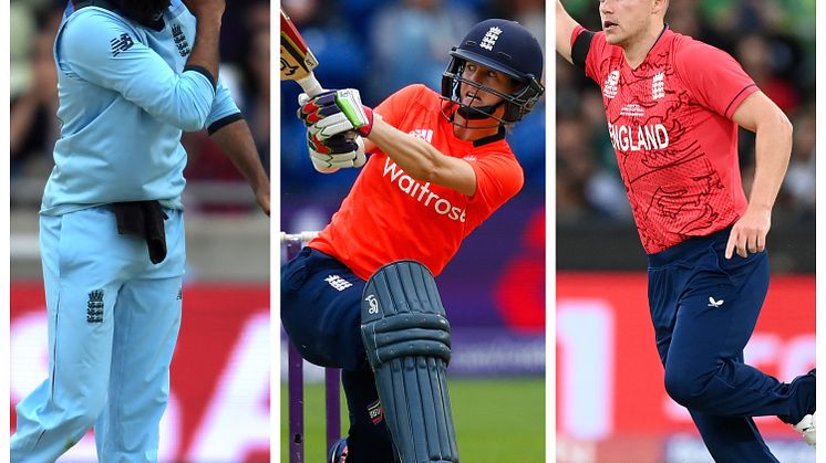 Adil Rashid MBE, Lydia Greenway OBE and Sam Curran MBE