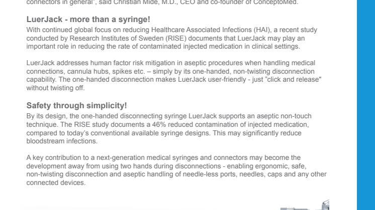 LuerJack Lock - US FDA 510(k) cleared