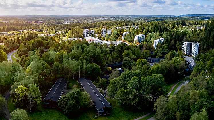 Vy över vårt fastighetsbestånd på Hestra, fotograf Tomas Eriksson.