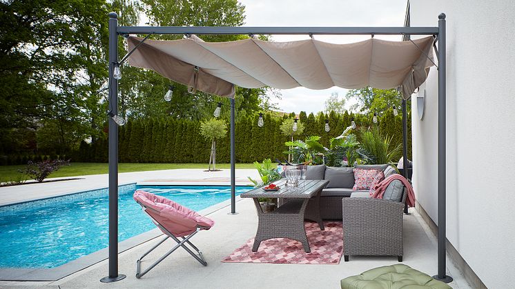 Innekänsla utomhus med Pergola