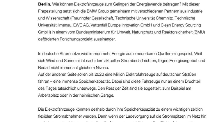 BMW sucht Elektrofahrzeug-Nutzer für Forschungsprojekt in Berlin 