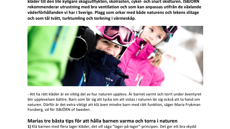 Höst- och vinterkläder för små äventyrare 