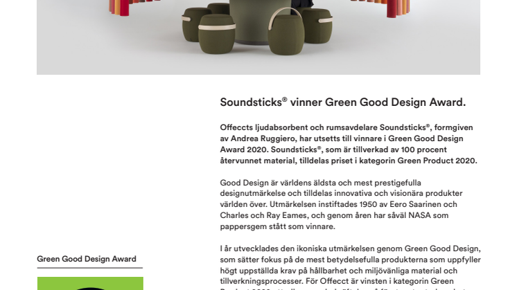 Soundsticks® vinner Green Good Design Award