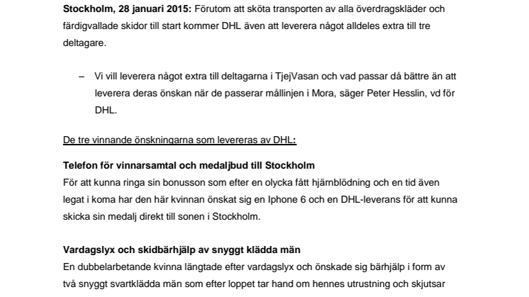 DHL levererar önskningar i mål under TjejVasan