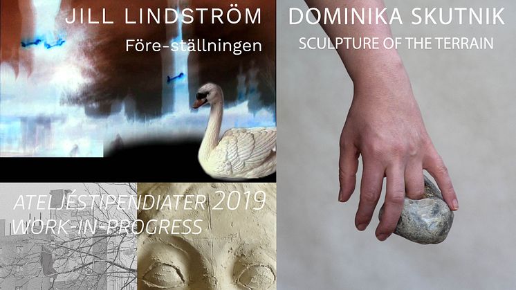Jill Lindström/Före - ställningen, Domika Skutnik/Sculpture of the terrain, Work in progress/Rosalia Ramirez och Xenia Klein 