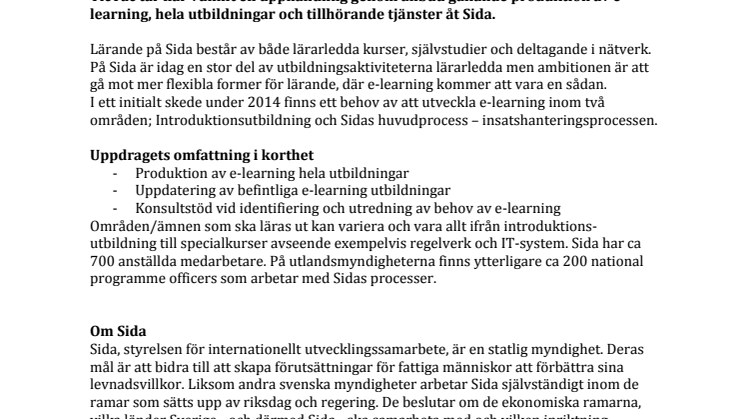Sida har tecknat RAM-avtal med TicTac