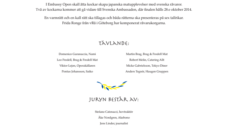 Ny kocktävling på svensk-japanskt tema